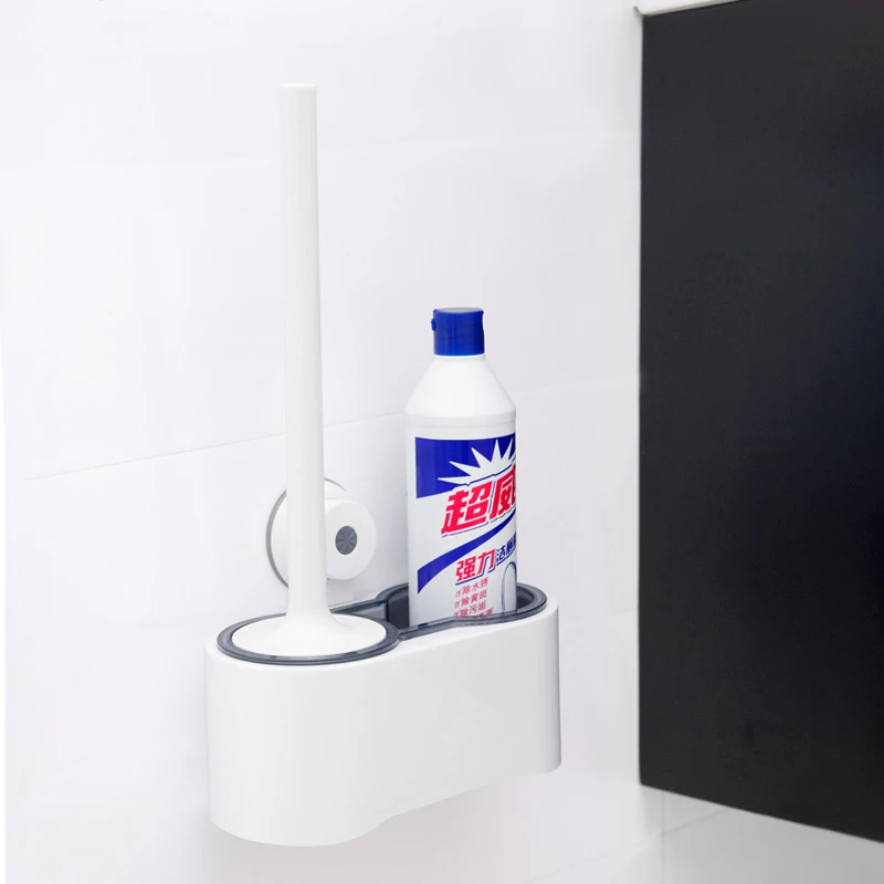 Bathroom cleaner  toilet brush plastic round cleaning brush with handle