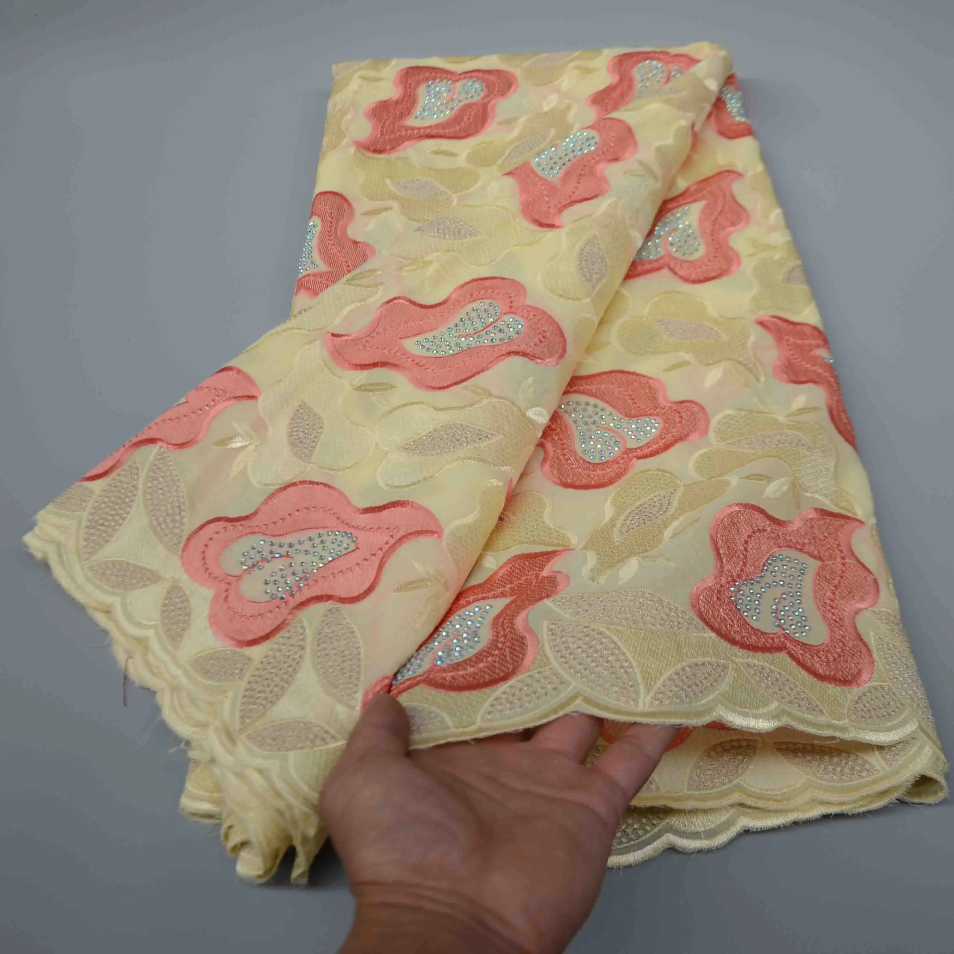 High quality african swiss voile laces 100% cotton lace fabric wholesale