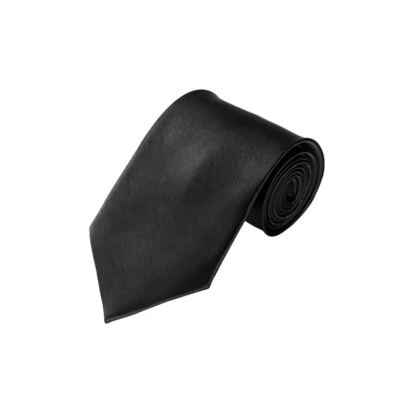 Mens Plain Ties Silk Neck Tie Bowtie Solid color Groom Ties 10cm Wide Neckties