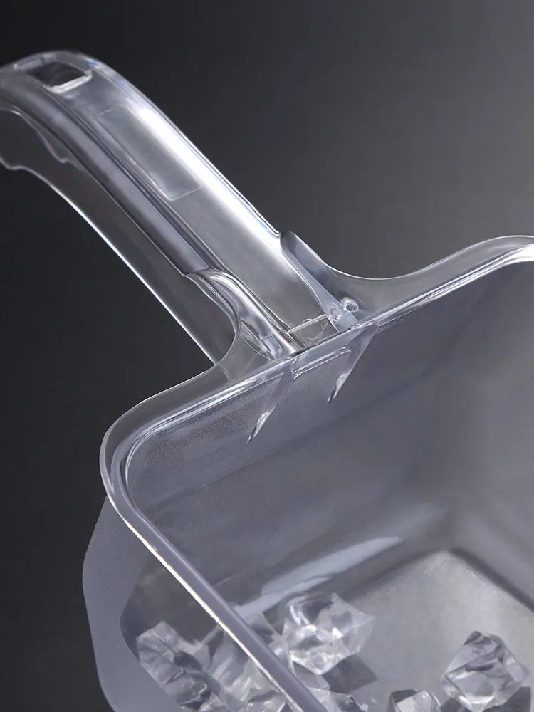 Round Square Clear Plastic Acrylic Long Handle  Food Ice Shovel