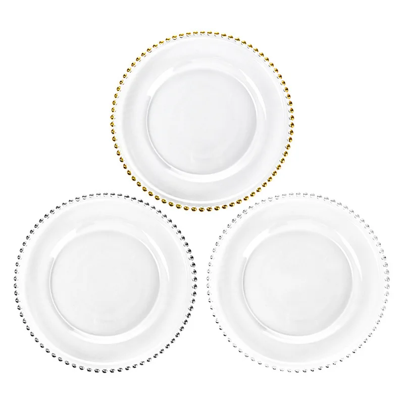 9Inch Pearl Plates Plastic Colorful Party Dish Plastic Party Plates Set Gold Charger Plates Wedding