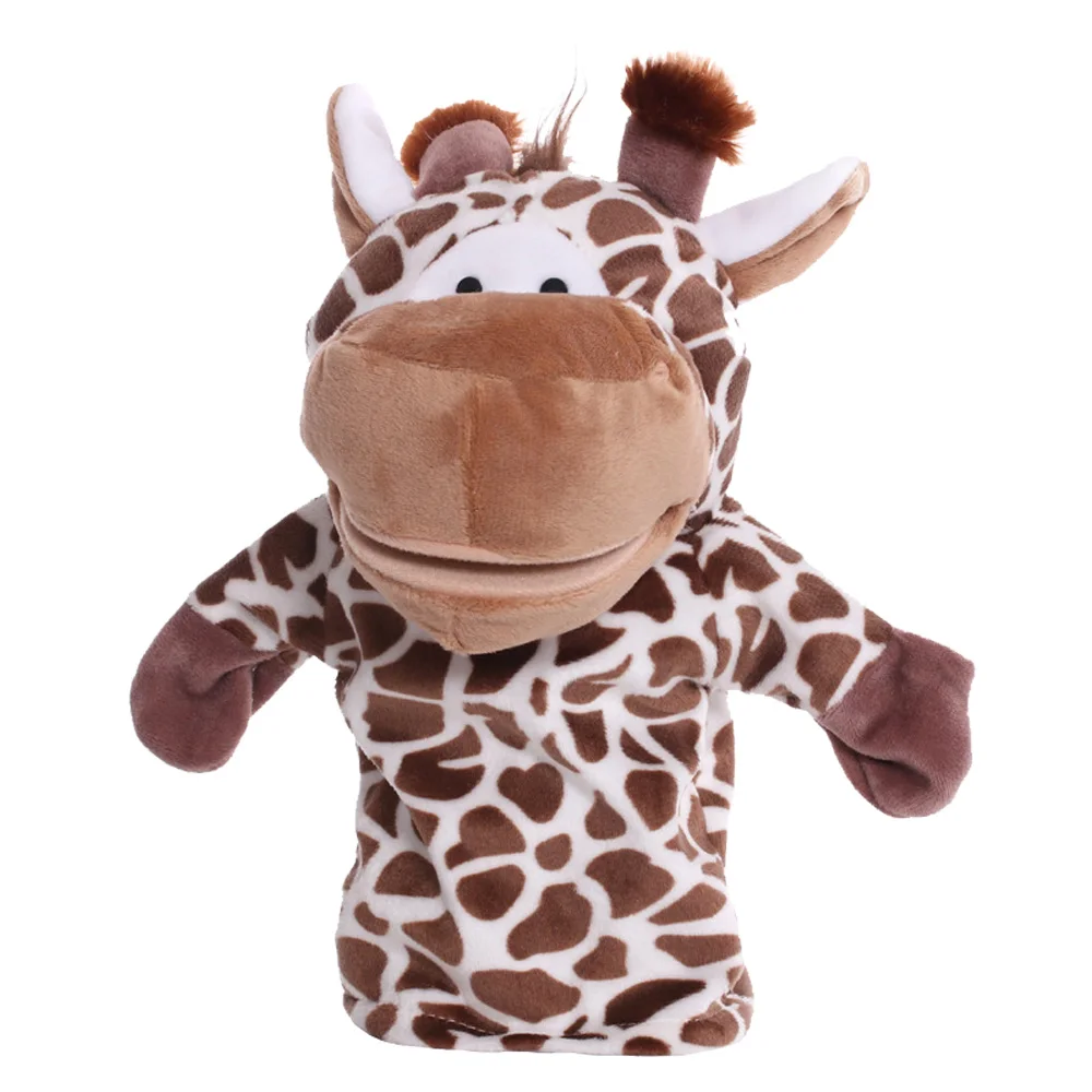 Cute soft plush animals doll funny dinosaur alligator hand puppets with removable hands and open mouth