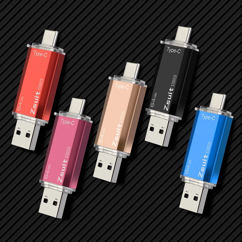 Factory Selling Zsuit USB3.0 USB Flash Drive 128GB 64GB 32GB 16GB 8GB Pen Drive Smartphone u disk TYPE-C USB Flash Drives