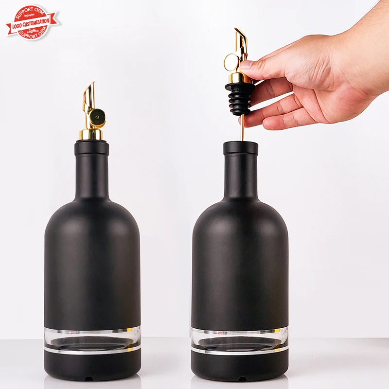 Luxury Custom Colors 100ml 375ml 500ml 750ml glass Olive Oil bottle brandy vodka whiskey gin liquor packaging bottle with cork