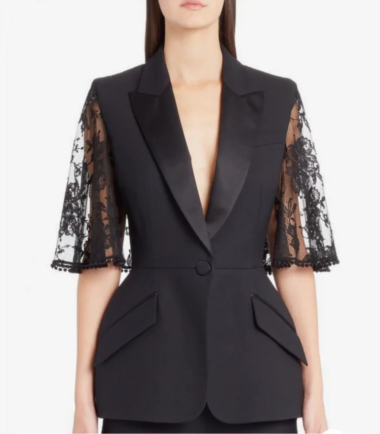 Индивидуальный высококачественный небольшой минимальный заказ, женский сексуальный костюм, королевский синий, черный блейзер, женские брюки, костюмы в Турции, женские блейзеры из двух частей