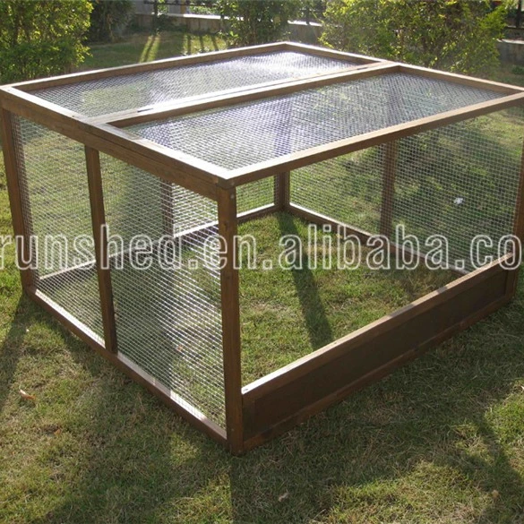 Garden Wooden Run Cage For Chicken Duck Fir Wood Stainless Steel Mesh Run Lager Size Animal Cages Run