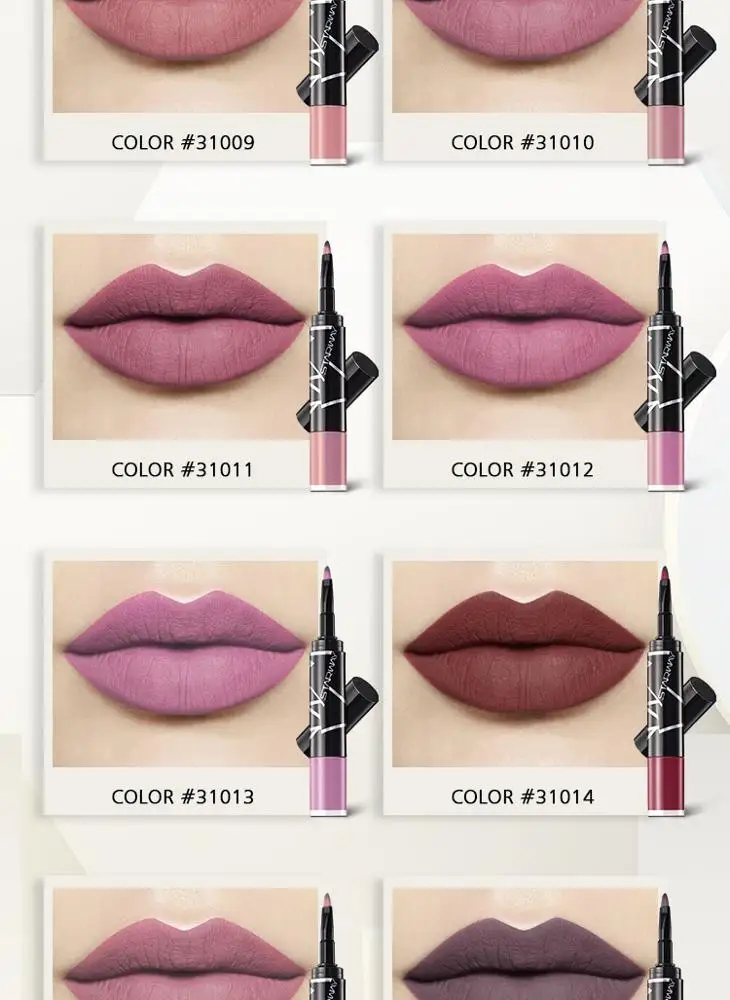 Factory Hot Selling Cosmetic 2 in 1 lipstick lipliner long wearing lipstick lipliner set