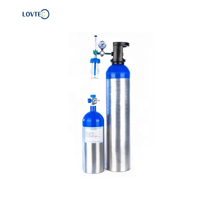 High quality hospital oxygen regulator cylinder steel aluminum medical gas tank cylinder for sale