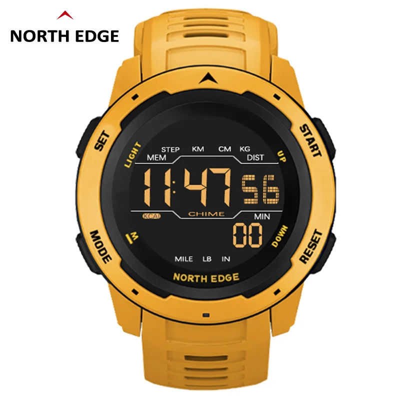 NORTH EDGE Tough guy Fashion Luxury 5ATM Waterproof LED Night Light Sport Digital Watches For Men