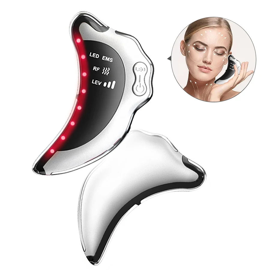 Best Anti Aging Beauty Equipment Red Light Therapy Skin Tighten Firming Microcurrent Facial Toning Device
