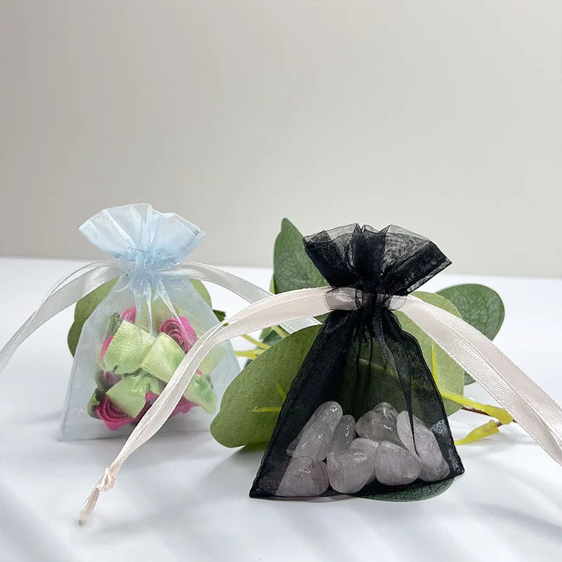 Цветные цвета Лидер продаж Высококачественная органза ювелирная сумка на шнурке для вечеринки