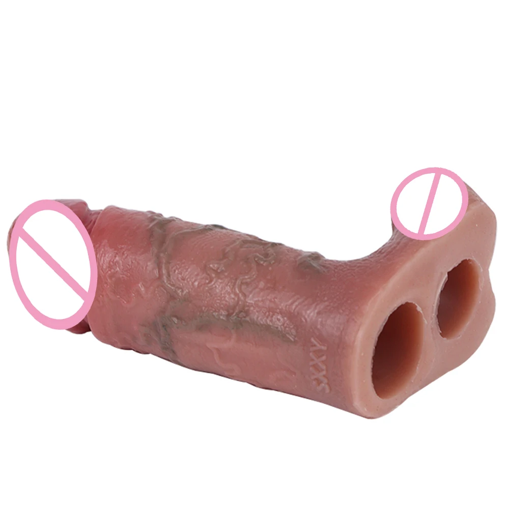 FAAK 5 Inches Delay Ejaculation Penis Sleeve Cock Sleeve For Men Strap-on Dildo Penis Extension