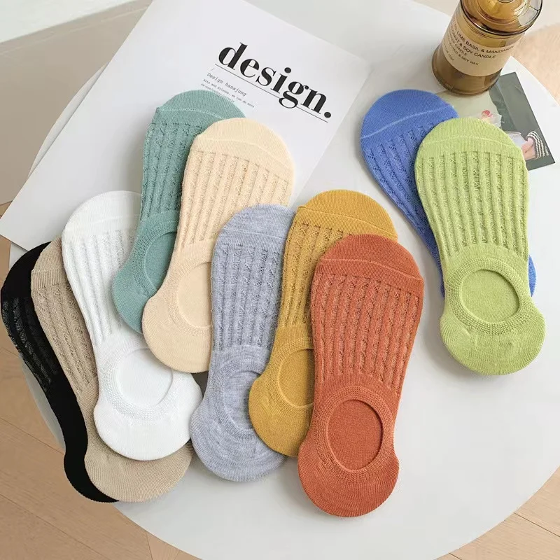 Customizable High-quality Womens Socks Shallow Invisible Cotton in Spring and Summer Thin Hole