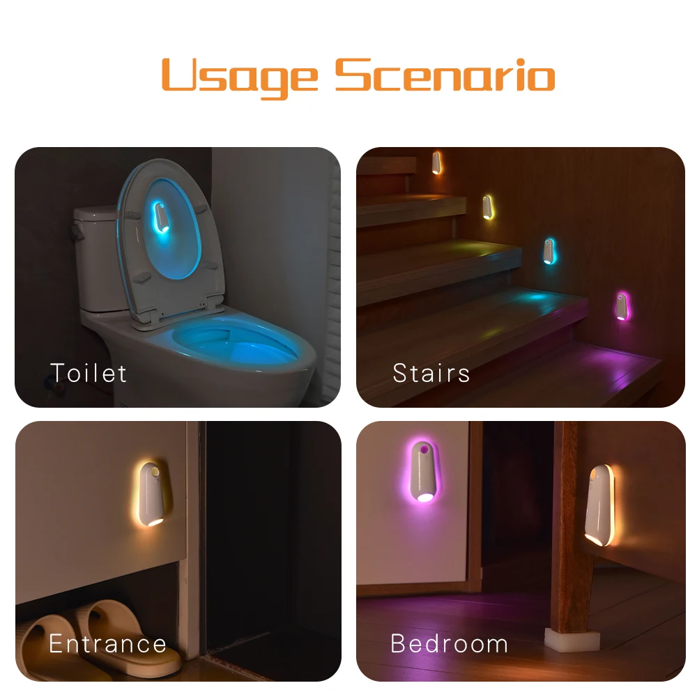 New Product Ideas 2024 Smart Rechargeable Toilet Motion Sensor Night Lights Led Seat Bowl Lamp For Home Bathroom