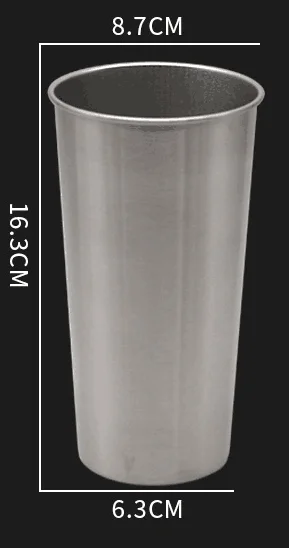 Hot Sale Manufacture Custom Logo 16oz Stackable Single Wall 304 Stainless Steel Pint cup Bar tumbler beer cup