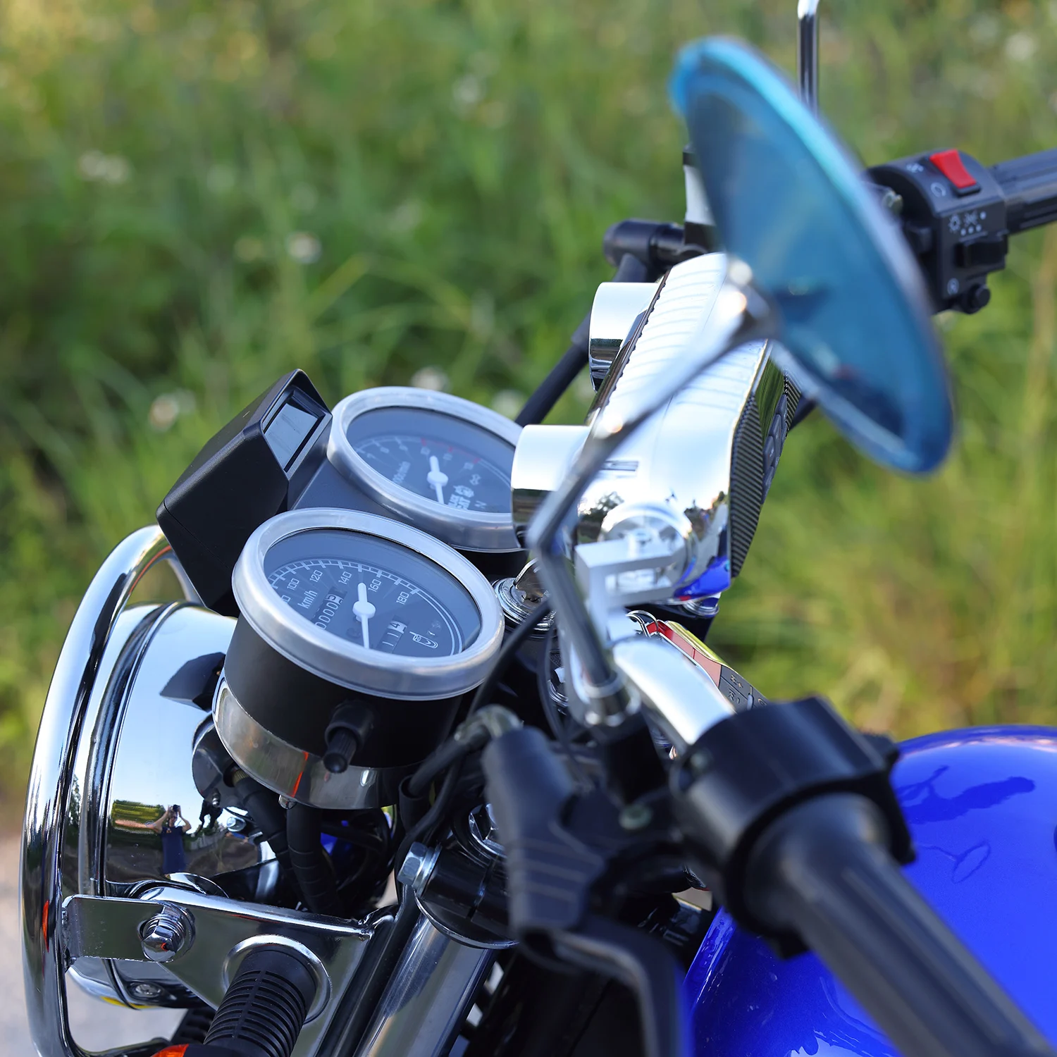 GN150 GN200 13-spoke aluminum rim LED headlight with mp3 engine protector mud guard