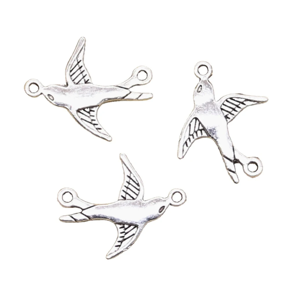 Charms swallow bird connector 20x17mm Tibetan Silver Color Pendants Antique Jewelry Making DIY Handmade Craft