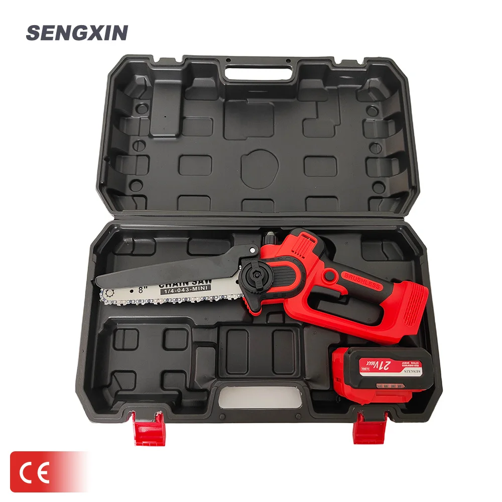 SENGXIN 8 ' 5.0Ah SX-8303 external rotor single-handed lithium chainsaw,  External brushless chainsaw