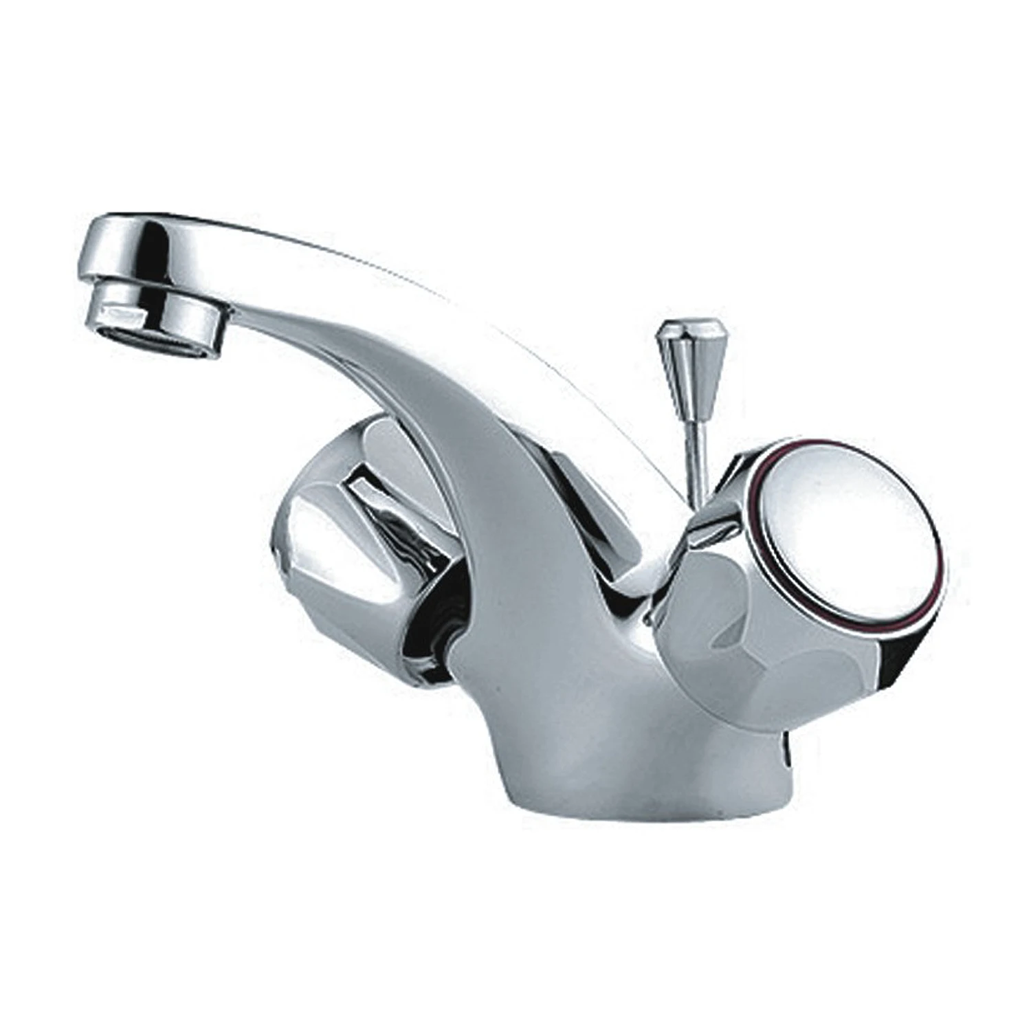 Economic Chrome Brass Bathroom Double Handle Bidet Taps With Pop-UP Waste Cold and Hot Water Bidet Faucets