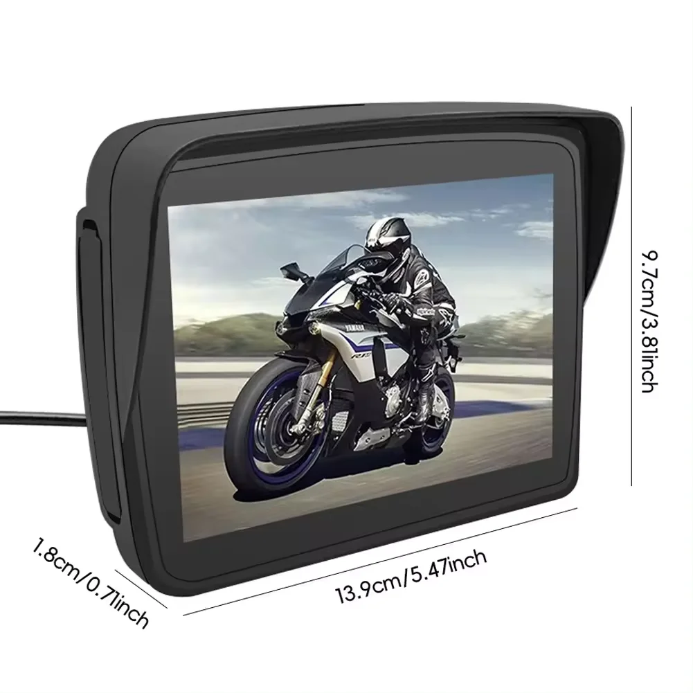 New intelligent 5-inch motorcycle car display screen with wireless Carplay and Android Auto support for MP3/MP4 audio playback