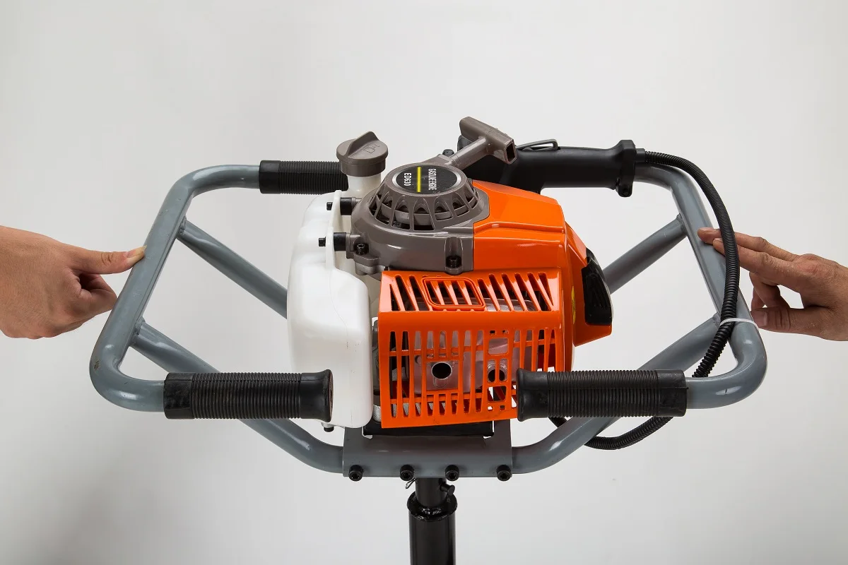 63cc gasoline earth auger drilling machine for planting excavator with wheel
