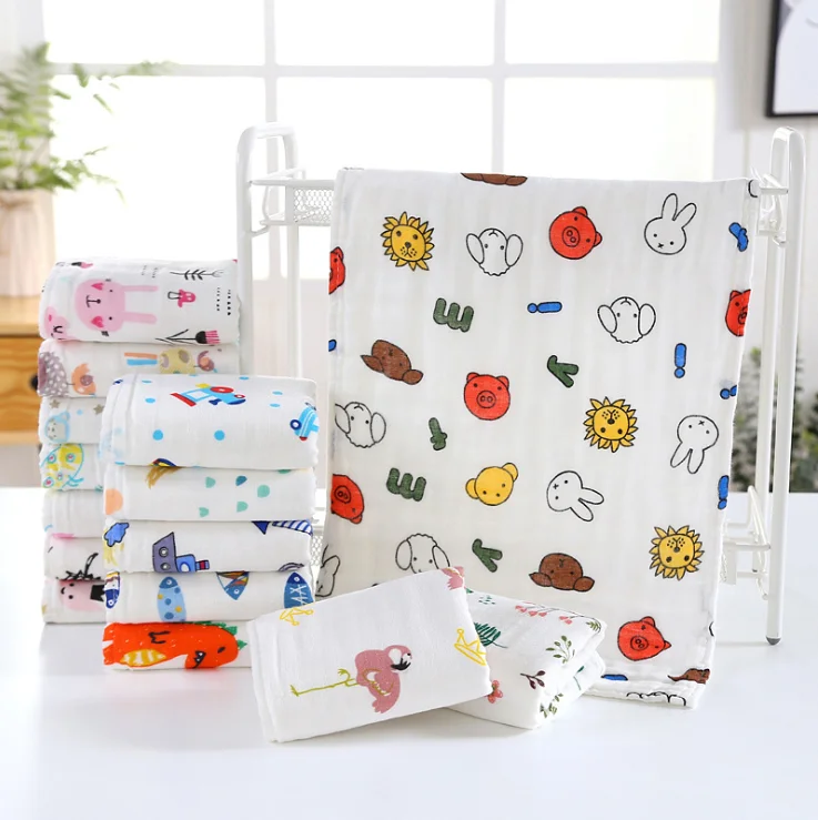 Hot sale 100% cotton muslin comfortable and soft baby towel hand towel