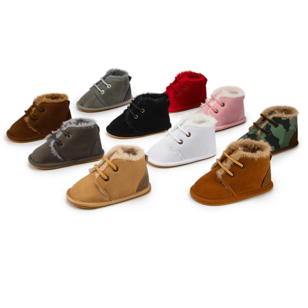 New arrival fashional Outdoor infant bebe Warm winter Suede Fabric Anti-slip sole toddler boots