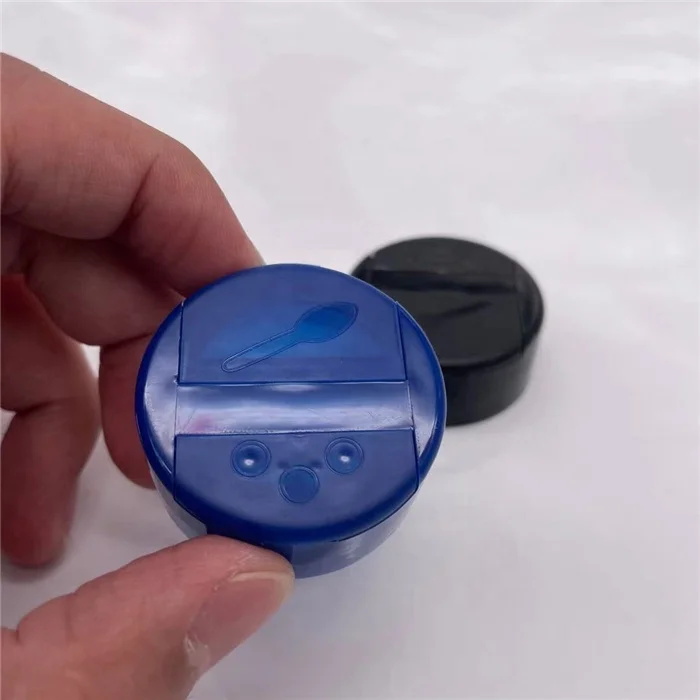 Plastic Spice Jars Black Lid / Powder Shaker Bottle Lids with Protect Seal