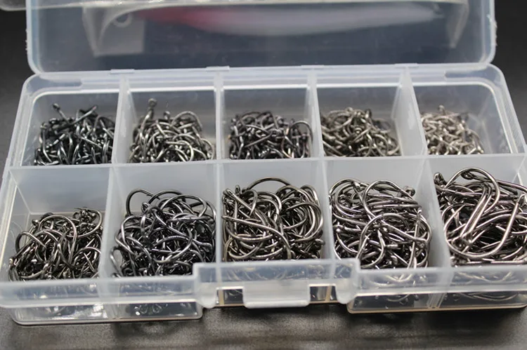 Wholesale Fishing Gaff Hook 100PCS/BOX 500PCS/BOX High Carbon Steel Jig Bait Sharp Fish Hook for Saltwater Freshwater