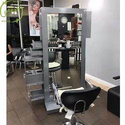 Foshan Great 2020 New Style Design Salon Red Single/Double Sided Mirror Styling Station With Manufacturer Price