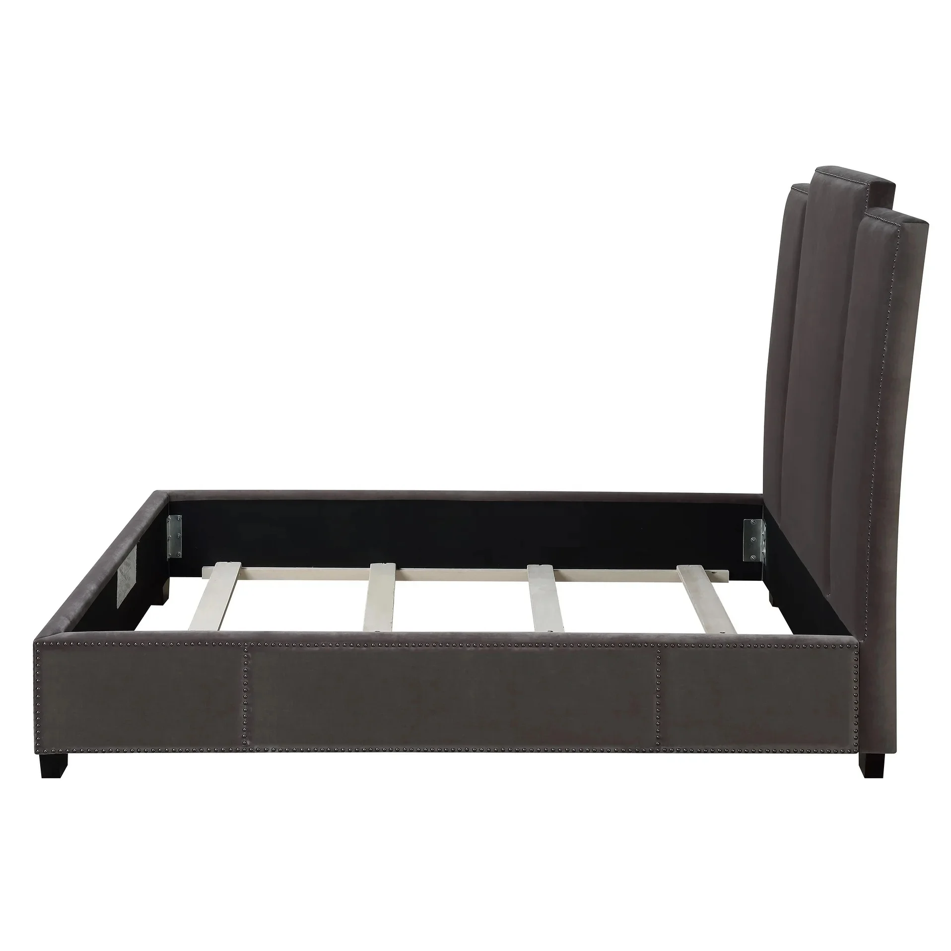 Latest california king Size Velvet Bed Upholstered Headboard Design