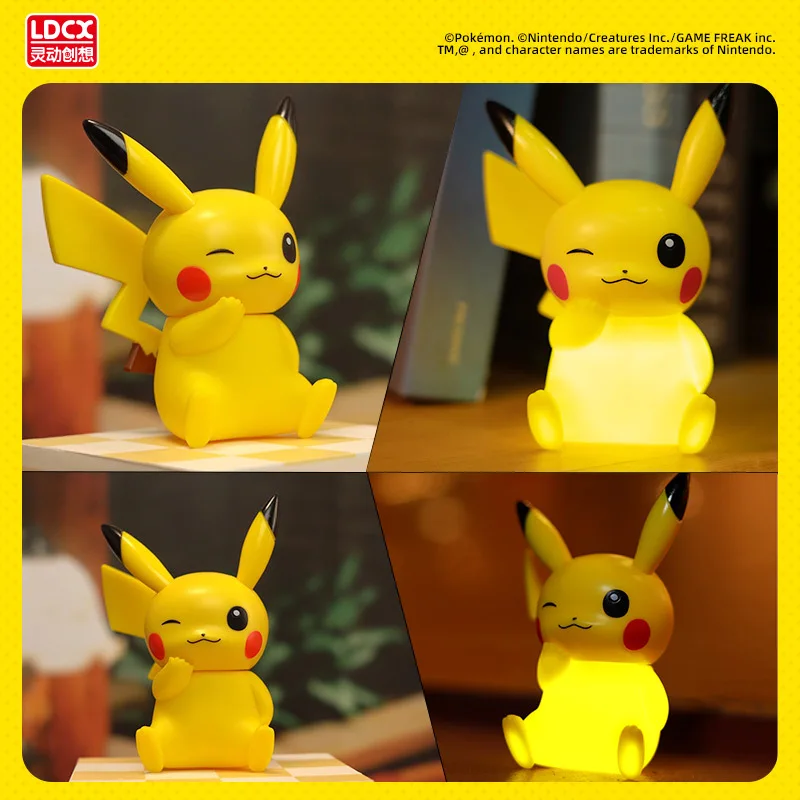 Blowing doll Pikachu up to Duck Frog Seed magic blowing glow creative doll night light Pokemons