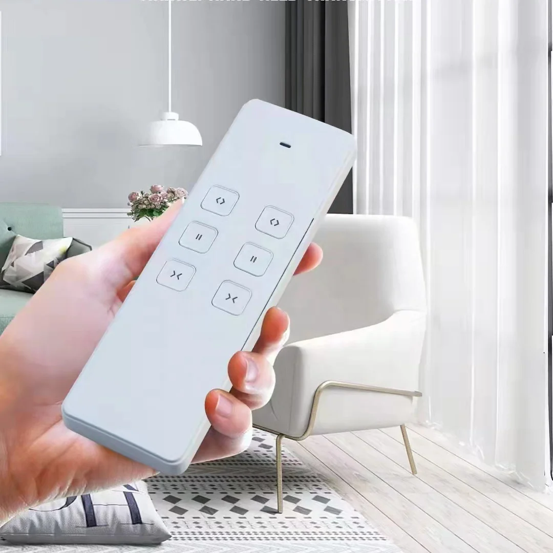 White Electric Curtain Remote Control 433Mhz RF Single CH Controller Dual Channel Remote for Tubular Opening and Closing Motor