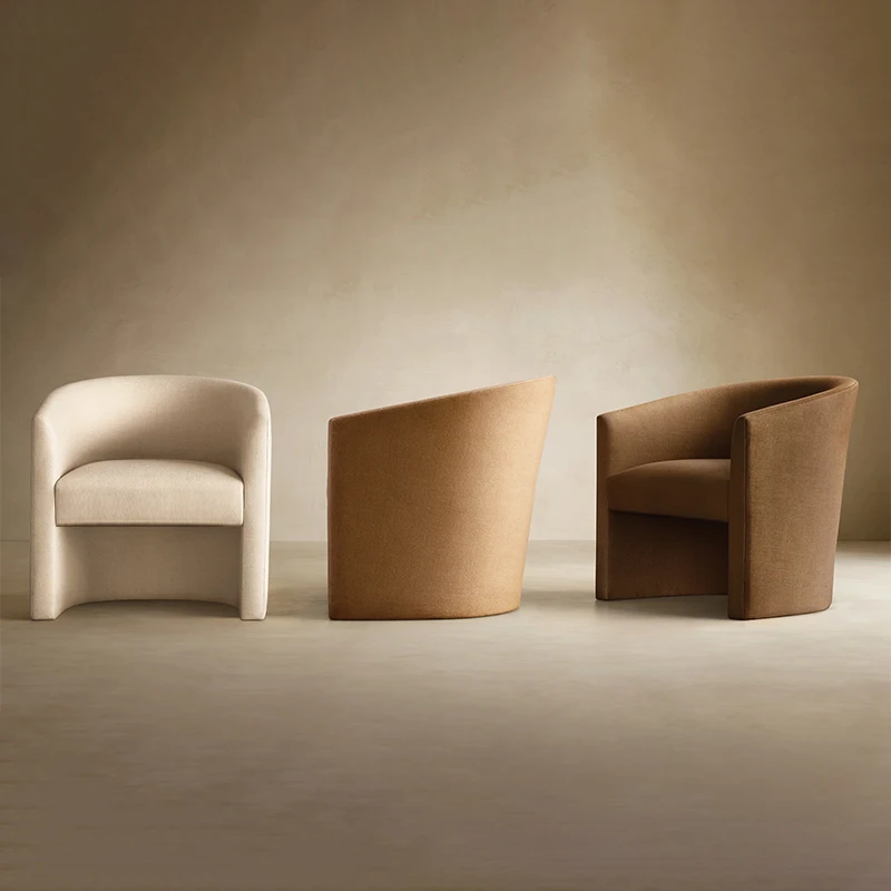 Minimalist design floor sofa lamb wool high back armrest single sofa chair living room chair