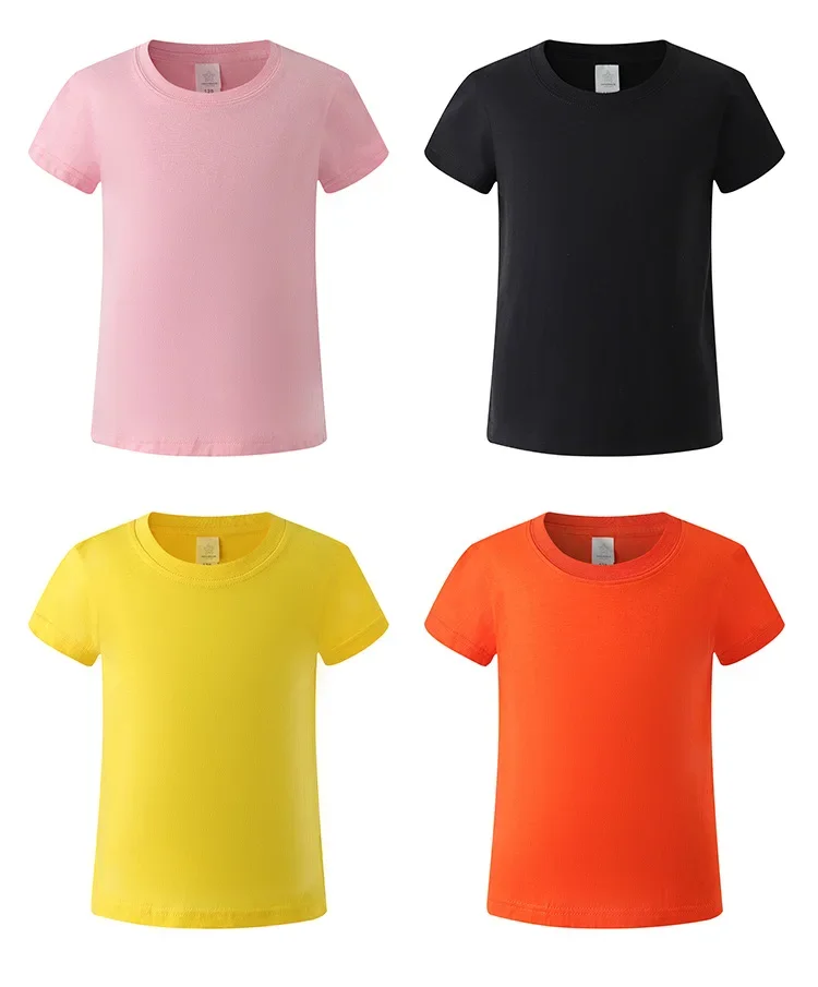 200gsm 100% Cotton Dtg Custom Logo T Shirt Boys Tshirts T-shirt Printing Plain Baby Kids T Shirt  Tshirt Blanks Kids TShirt