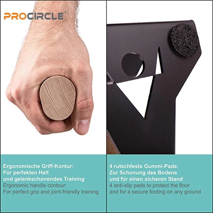 Portable Parallettes Wood Push up Bars with Handle