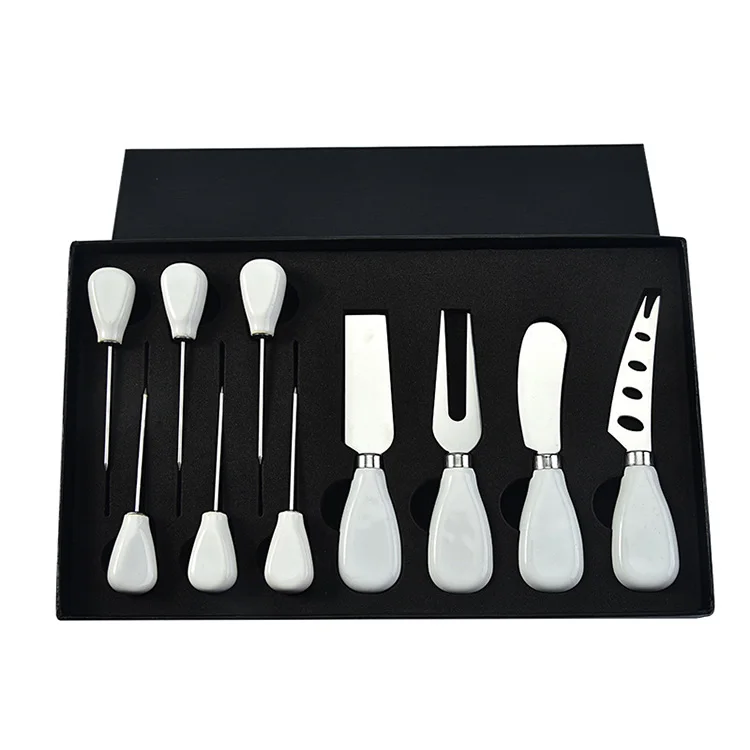 Набор ножей для сливочного масла 5 шт. ножи сыра керамическая ручка резак пиццы набор золотых инструментов