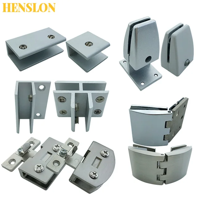 Aluminum glass clamp cabinet glass door hinge Screen clip