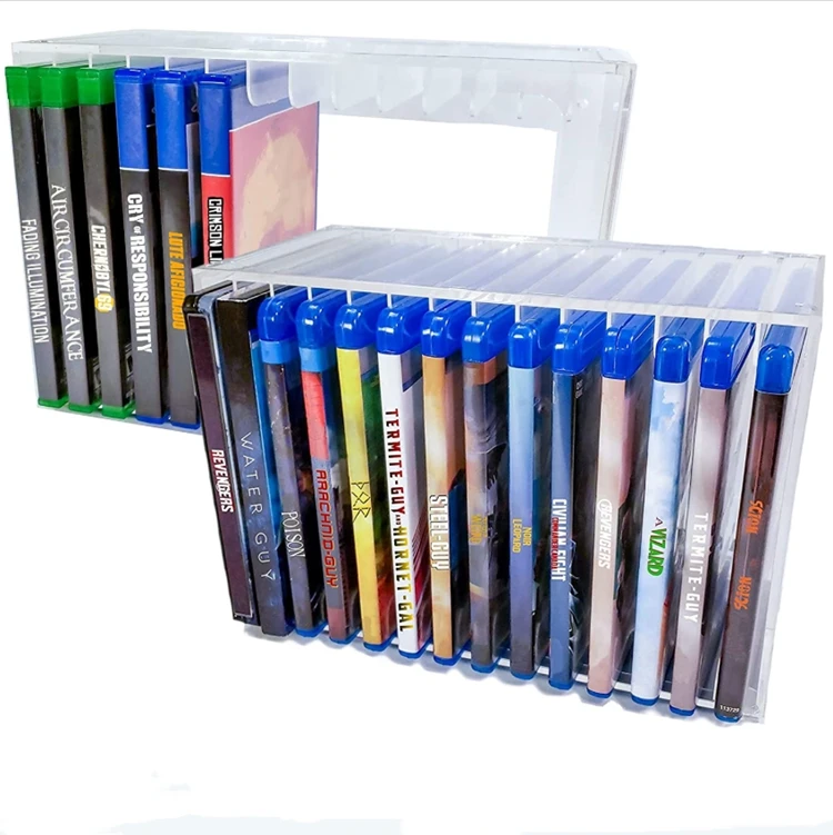 
 Attractive Price New Type Acrylic DVD Film Games Holder Shelves Clear Kids Toy Home Storage Box  