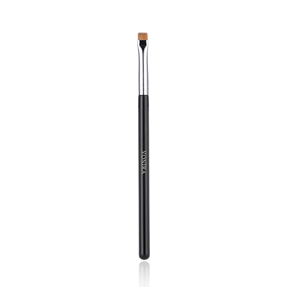 Vonira VHQ-118 Konlinsky Sable Hair Flat Liner Brush With Silver Copper Ferrule Black Handle Custom Private Label Service