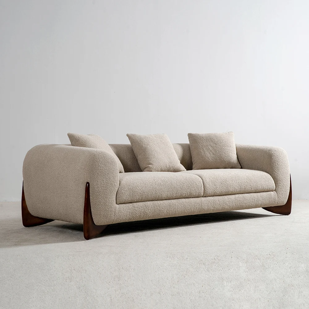 Japanese Style Small Household Home Luxury Sectional Sofa Set Teddy Velvet Settee Sofas Couch Hotel Living Room Furniture