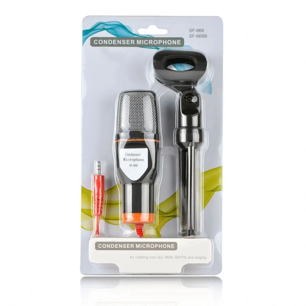 Condenser Microphone for Computer 3.5mm Cable Stereo Microphone for Podcast Singing Recording Mic With Desktop Tripod for Phone