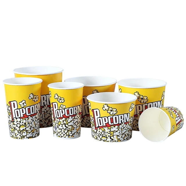 46oz 64oz 85oz disposable paper large popcorn boxes for party, take out popcorn bucket for movie
