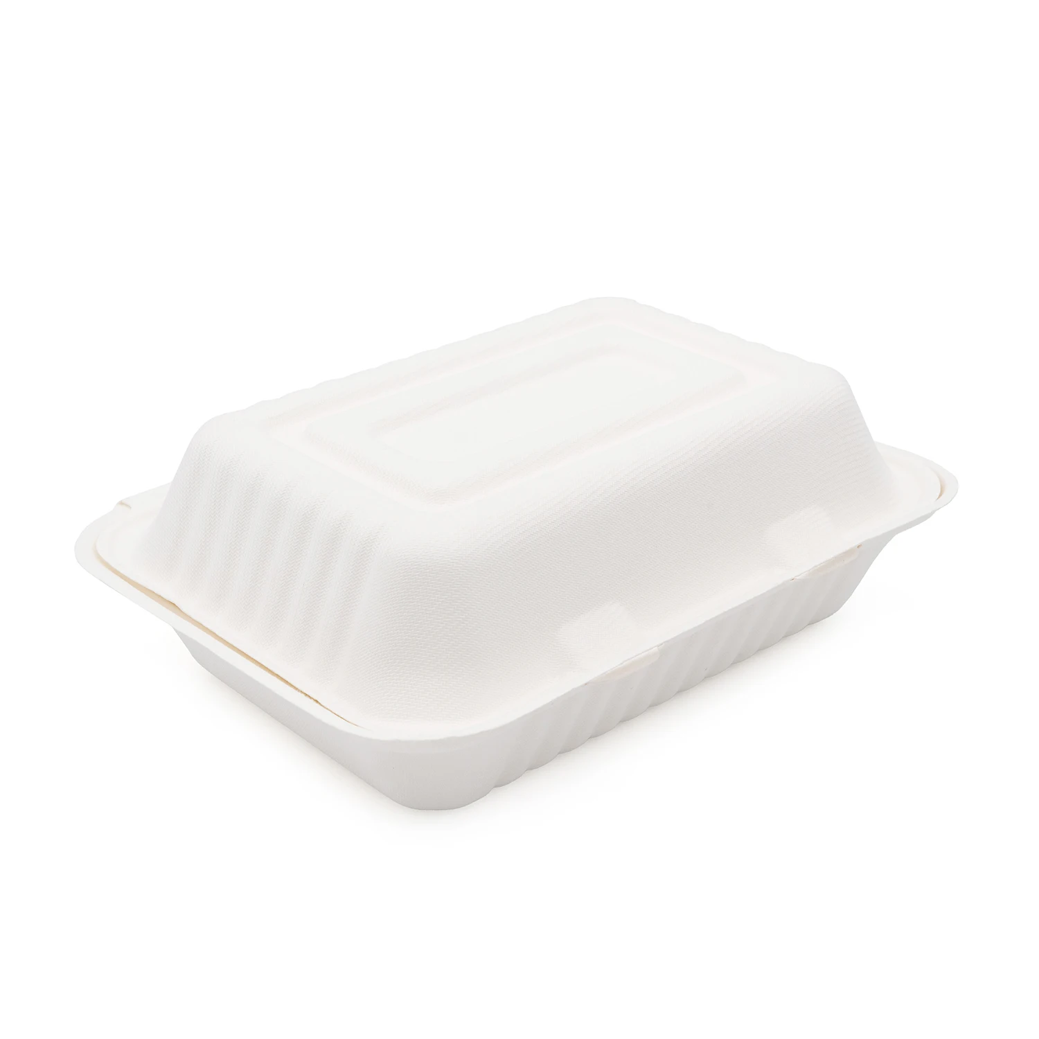 
Reed material custom food grade paper lunch box bagasse tableware disposable 