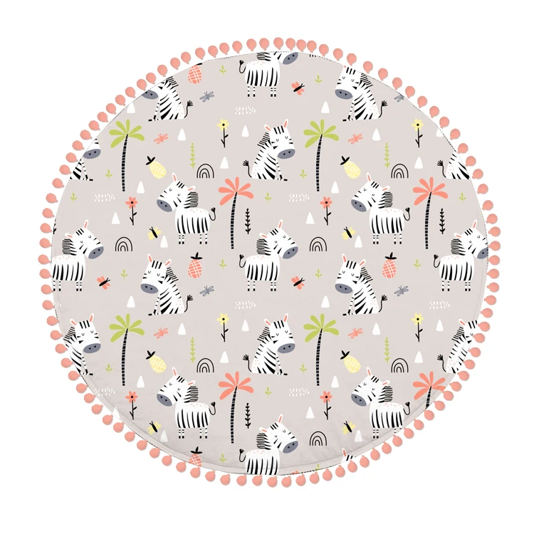 2022 New Customized Linen Padded Baby Play Mat Quilted Baby Play Mat for Newborn