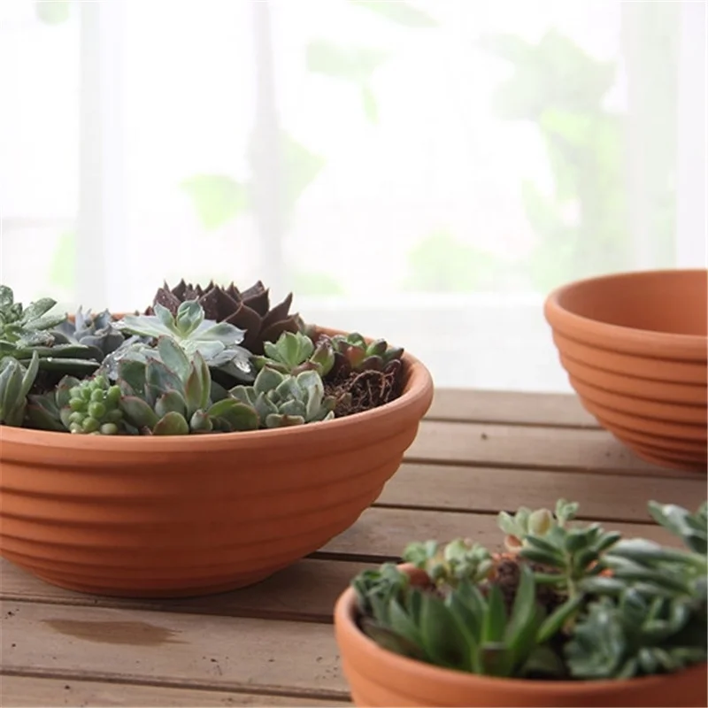 Wholesale Spiral Terracotta Mini Flower Pot Planter Clay Bowl Style Ceramic Garden Home Decor for Outdoor Floor Usage