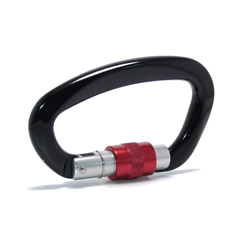 
25KN Professional Climbing Carabiner D Shape 7075 Aviation Aluminum Safe Lock Outdoor Multi Tool Swivel Carabiner For Dog Leash 