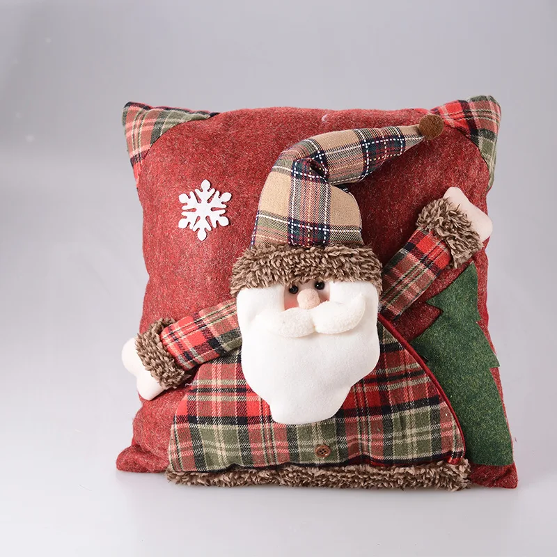 Sinyoo New Christmas Pillow Santa Claus Snowman 3d Decoration Elk Doll Sofa Cushion With Pillow Core