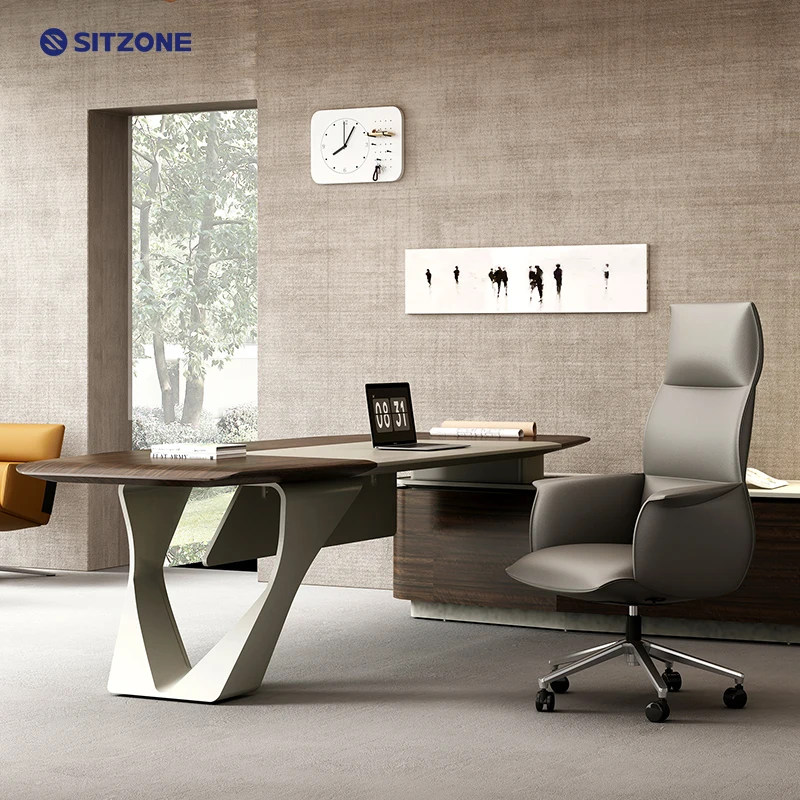 Ситзона удобное кресло из искусственной кожи с высокой спинкой и алюминиевым основанием