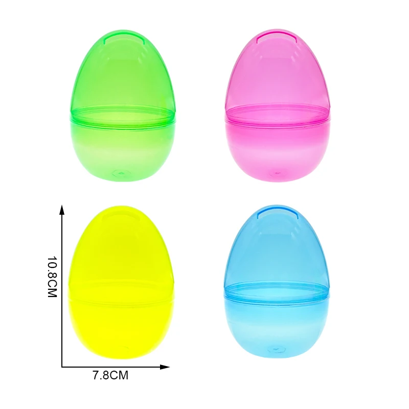 4inch Plastic PP Clear Easter Egg Capsule Surprise Toys Vending Machine Eggs with Savings Hole for Kids
